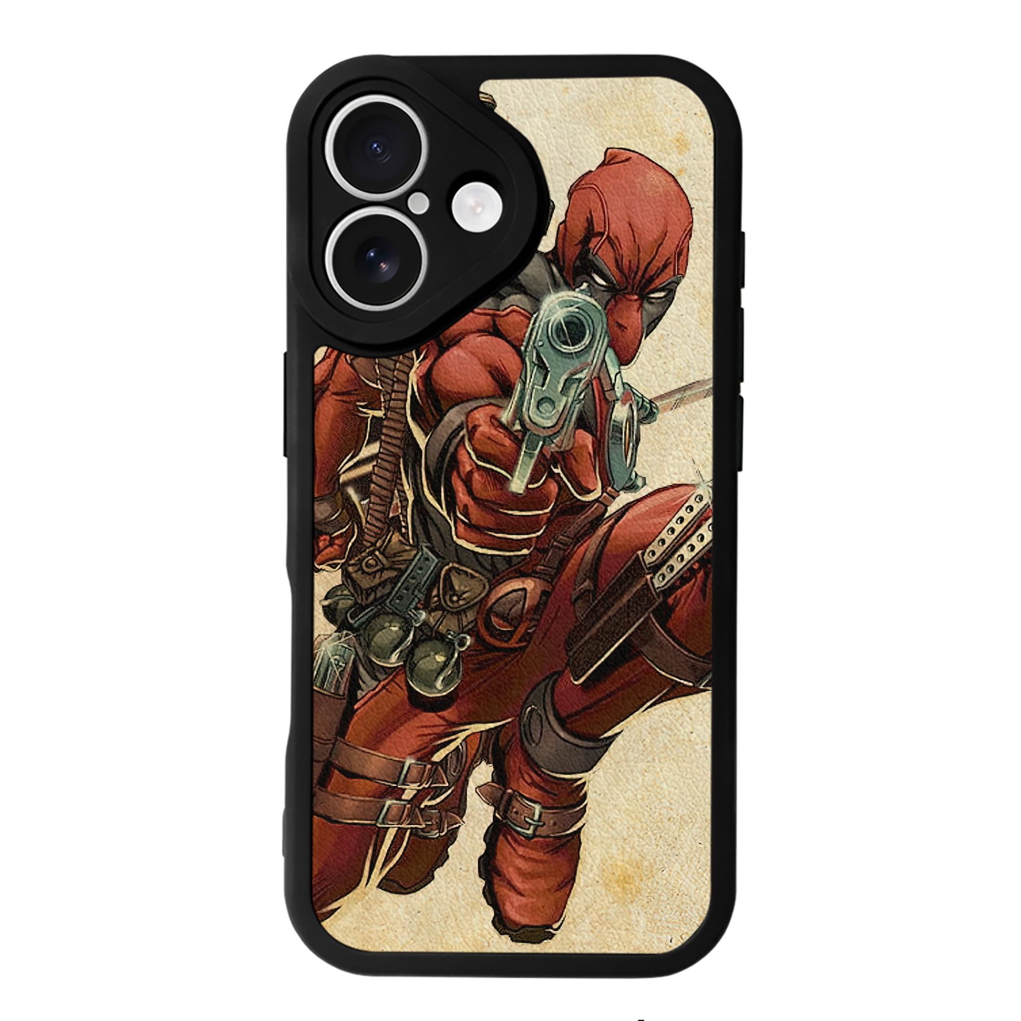 （画像用） Deadpool デッドプール 【iPhone 16シリーズ対応】シリコンスマホケース（レザー調） 材質：シリコン
